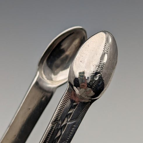 Circa 1830 British Antique Sterling Silver Sugar Tongs 26g Johnathan Hayne